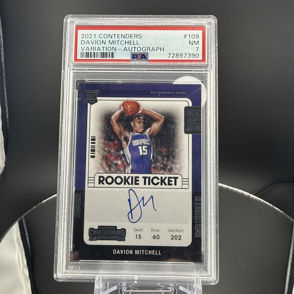2021-22 Contenders‎ Davion Mitchell RC Auto Rookie Ticket VAR PSA 7